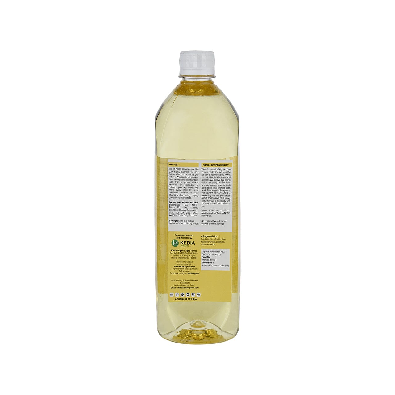 Olive Cold Pressed Oil / Jaitun Tel - 1 Litre Cold Pressed Oils