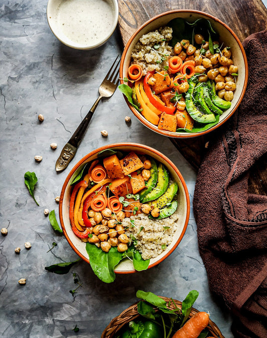 Vegan Buddha Bowl with Quinoa and Chickpeas recipe.