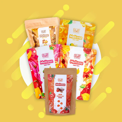 Almond Hearts + Tomato Sticks + Apple + Mango + Strawberry Meltooz Mix Combo