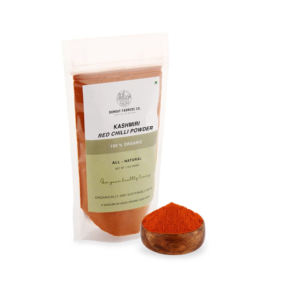 Organic Red Chilli Kashmiri Powder - 100 Gms - Kedia Organic Agro Farms Spices & Seasonings Kedia Organic Agro Farms 