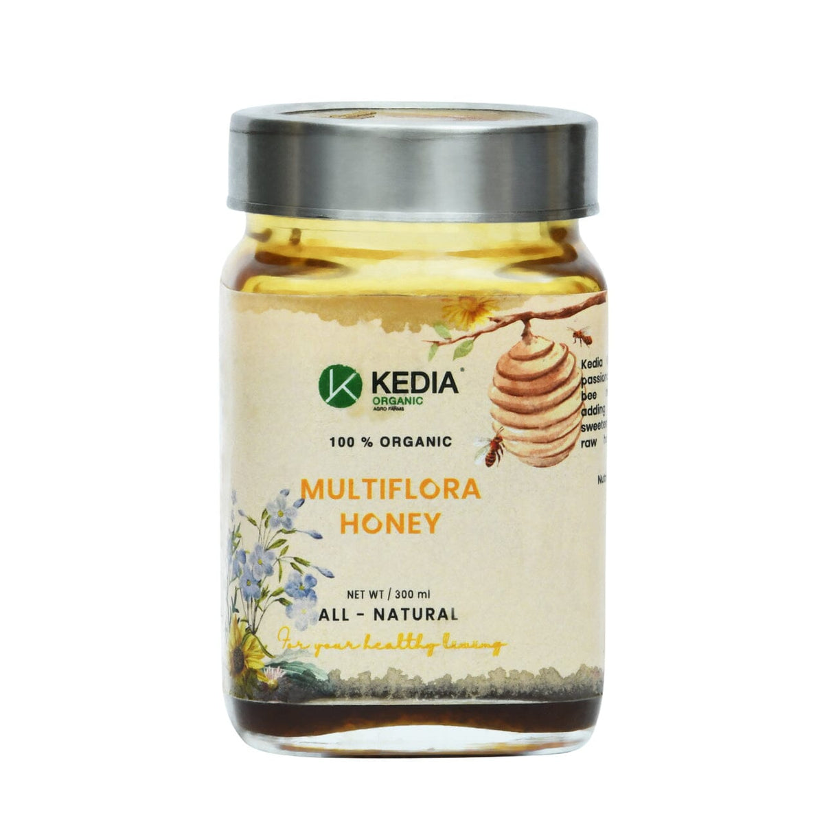 Organic Multi Flora Raw Honey - Kedia Organic Agro Farms Salt & Sweetners Kedia Organic Agro Farms 300 ML 