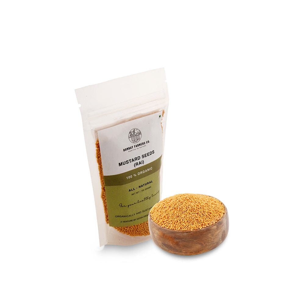 Organic Mustard Yellow / Peeli Rai - 100 Gms - Kedia Organic Agro Farms