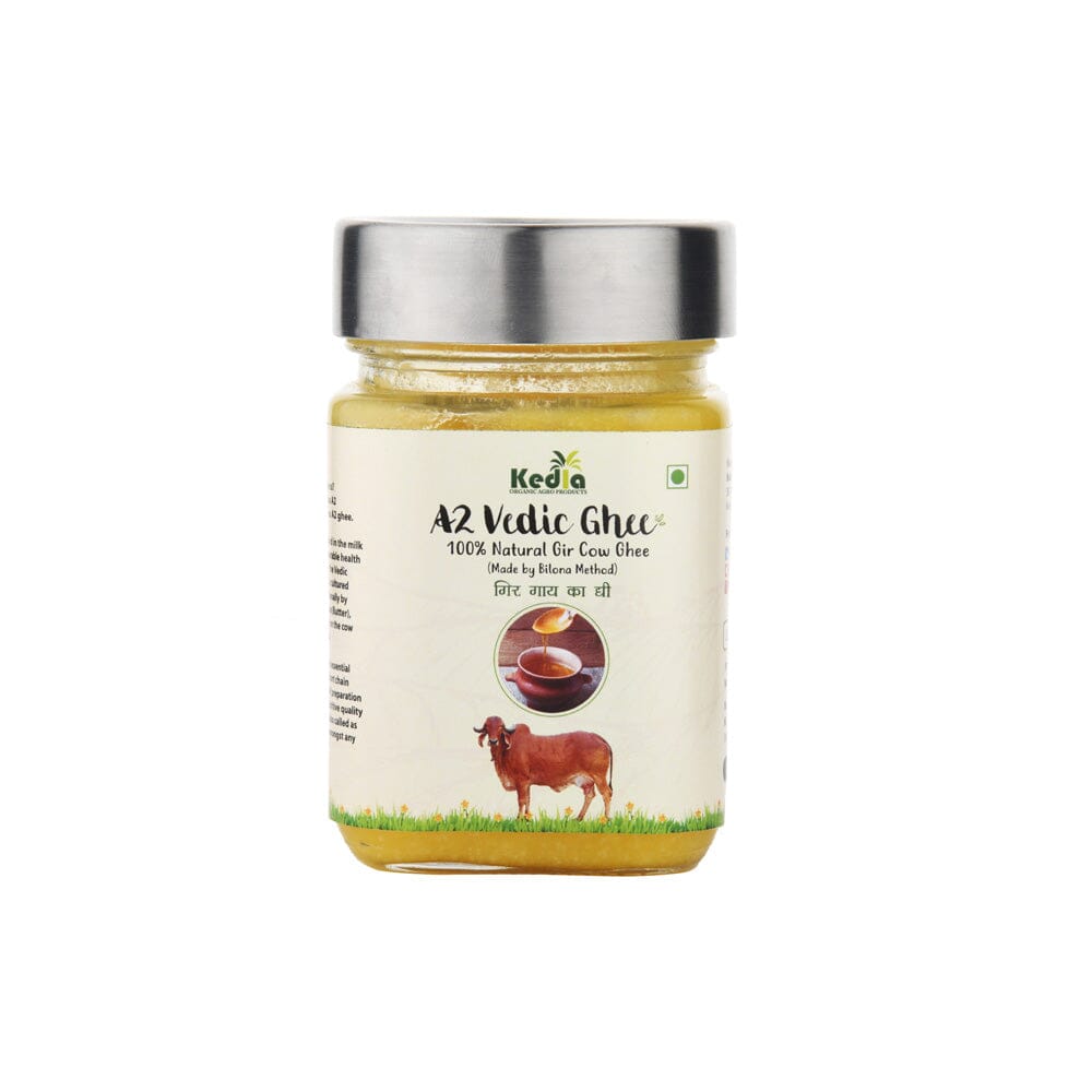 Organic A2 Desi Gir Cow Vedic Danedar Ghee - Kedia Organic Agro Farms Gir Cow Based Products Kedia Organic Agro Farms 250 ML 