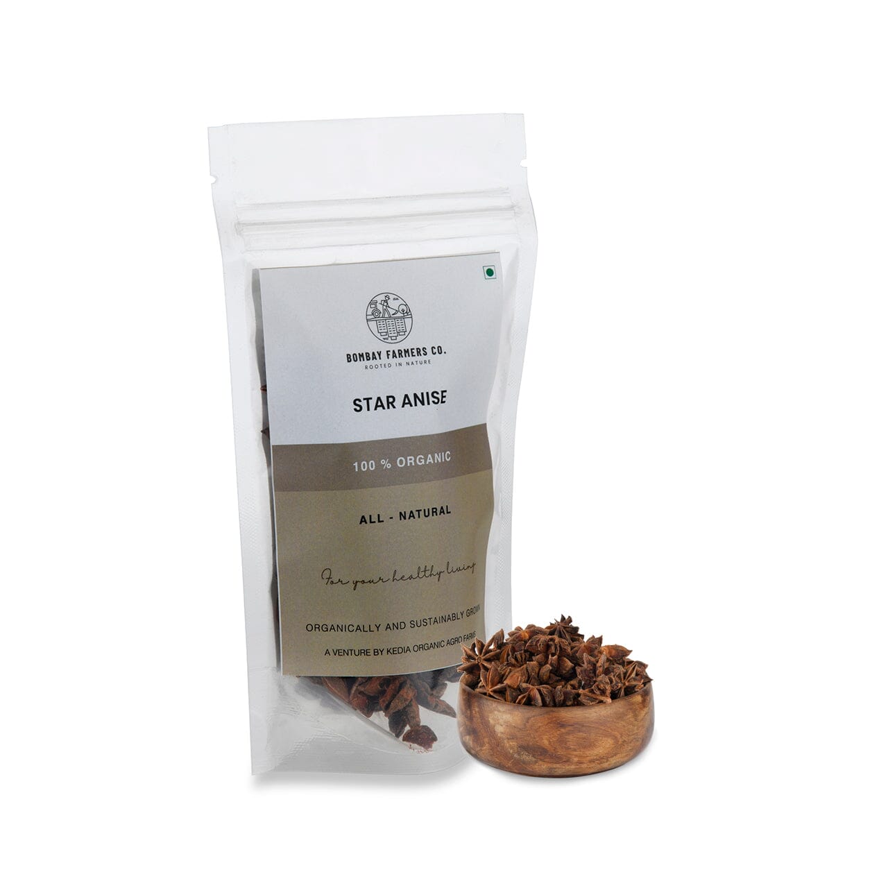 Organic Star Anise / Chakra Phool - 50 Gms - Kedia Organic Agro Farms Spices & Seasonings Kedia Organic Agro Farms 