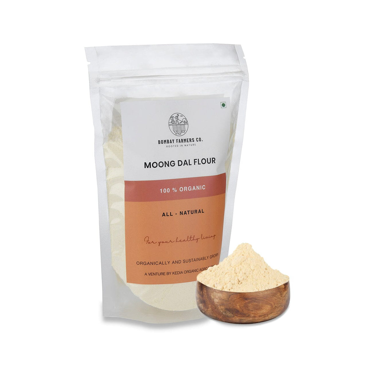 Organic Moong Dal Flour (Yellow ) / Chilla Flour - 500 Gms - Kedia Organic Agro Farms Flours Kedia Organic Agro Farms 