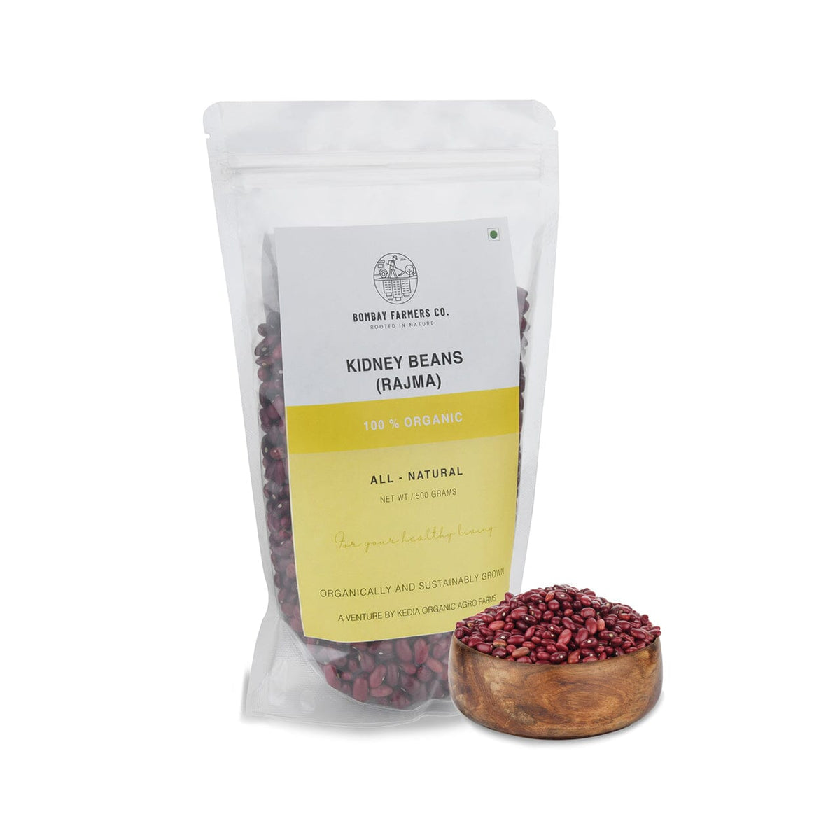 Organic Rajma Red Jammu / Kidney Beans - 500 Gms - Kedia Organic Agro Farms