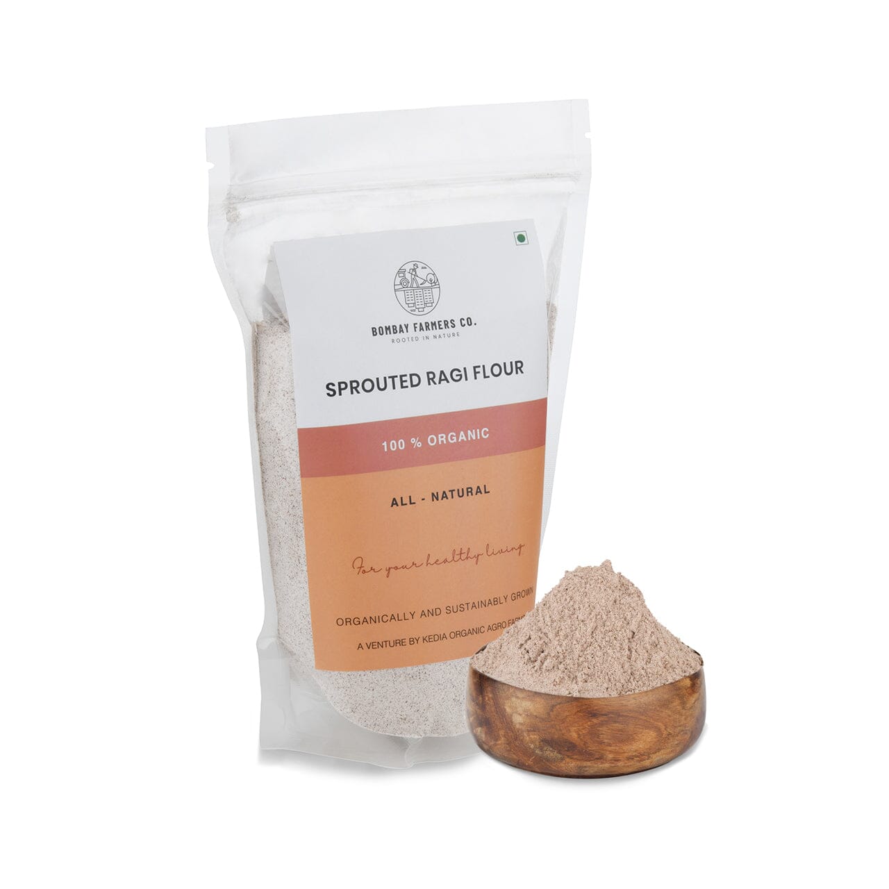 Organic Ragi Satva Atta / Sprouted Ragi Flour - 500 Gms - Kedia Organic Agro Farms Flours Kedia Organic Agro Farms 