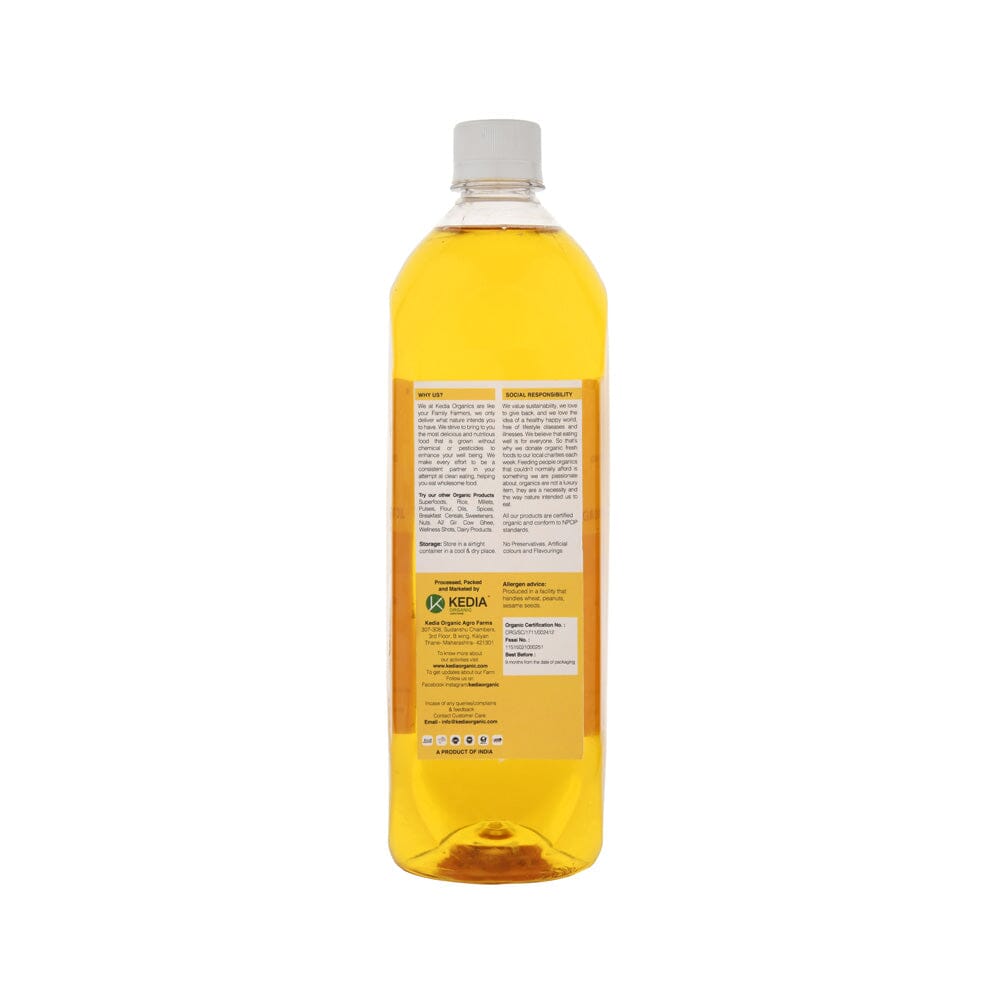 Organic Groundnut Oil Cold Pressed / Moongfali Tel - 1 Litre Cold Pressed Oils Kedia Organic Agro Farms 